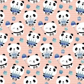 Happy Birthday Pink Blue Kawaii Pandas 