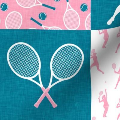Tennis Wholecloth - Pink/teal - Women's Tennis Players - LAD23