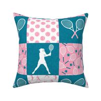 Tennis Wholecloth - Pink/teal - Women's Tennis Players - LAD23