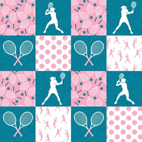 Tennis Wholecloth - Pink/teal - Women's Tennis Players - LAD23