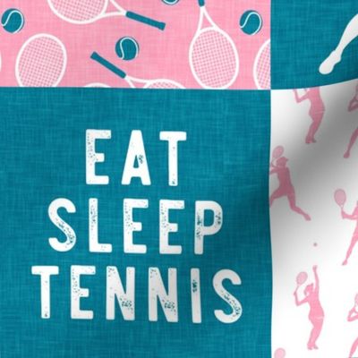 Eat Sleep Tennis - Tennis Wholecloth - Pink/Teal - Women's Tennis Players -  LAD23