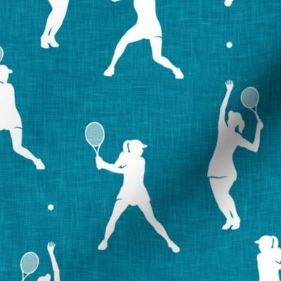 Tennis - Women's tennis players - blue teal - LAD23