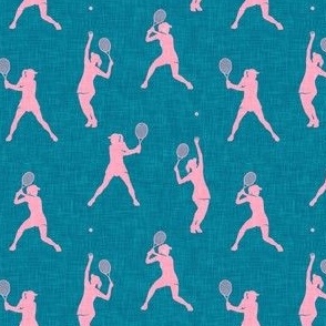 (small scale) Tennis - Women's tennis players - bright pink/teal - LAD23