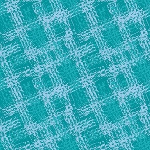Painterly Blue Burlap Effect Textured Weave