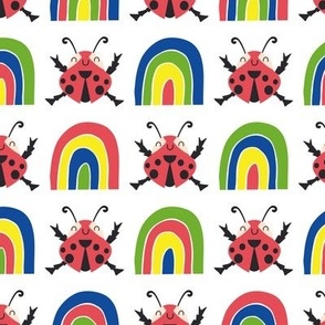 Cute Ladybugs and Colorful Rainbows