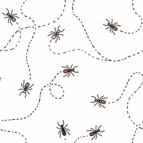 Chasing Ants on White - Medium Scale