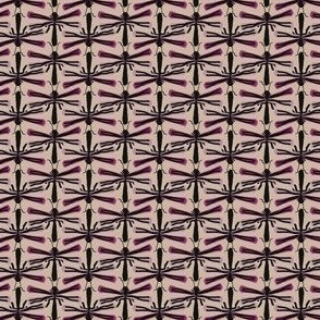 (S) 1.3 x 0.73 Doodle flies mauve purple