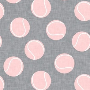 tennis balls pink on grey - LAD23