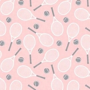 (small scale) Tennis racket and ball - tennis racquet  - grey/pink  - LAD23