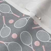 (small scale) Tennis racket  and ball - tennis racquet  - pink/grey  - LAD23