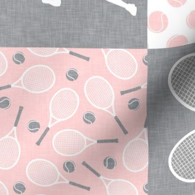 Eat Sleep Tennis - Tennis Wholecloth - Pink/Grey - Women's Tennis Players - (90) LAD23