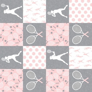 Tennis Wholecloth - Pink/Grey - Women's Tennis Players - (90) LAD23