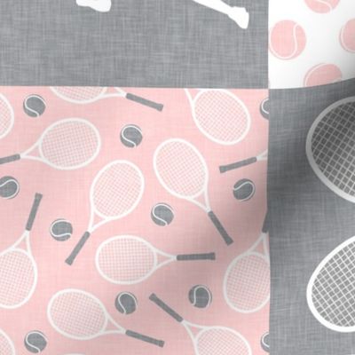 Game Set Match - Tennis Wholecloth - Pink/Grey - Women's Tennis Players - (90) LAD23