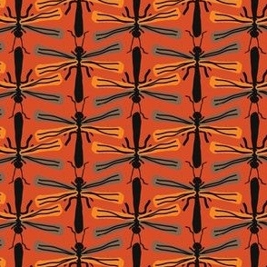 (M) Doodle flies orange fall - medium scale