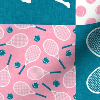 Eat Sleep Tennis - Tennis Wholecloth - Pink/Teal - Women's Tennis Players - (90) LAD23