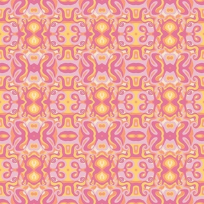 60s Spring Kaleidoscope Abstract (6") - pink, yellow, orange, purple (ST2023SK)