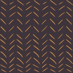 Medium Scale - Trendy Wavy Chevron Design with Hand-Drawn Gold Lines on Black