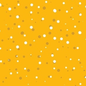 Medium Scale - Speckles and Spots - Bright Mustard Yellow