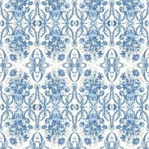 Floral English Cottage Blue and White Home Decor SMALL 4 X 4.5