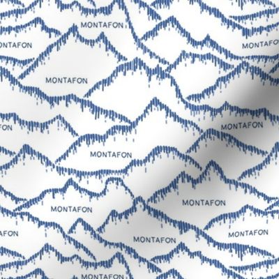 Linear mountains in blue and white - Montafon edition 7"