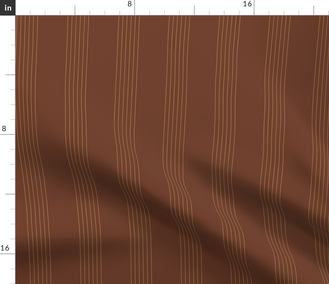 guitar string stripe - gold on brown