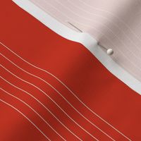 guitar string stripe - white on red