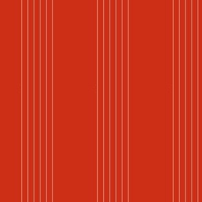 guitar string stripe - white on red