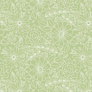 Cedar's Joy Linework Floral Green