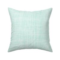 Hand Drawn Woven Baby Grid Lines, White on Seafoam Green (Medium Scale)