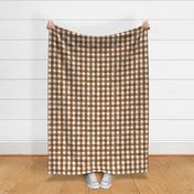 Sepia Brown Watercolor Gingham - Medium Scale - Sienna Russet Western Checkers Buffalo Plaid Checkers Earth Tones