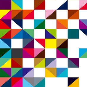 Rainbow half-square triangles