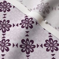 Flower corners stamp version - pink and purple - small scale