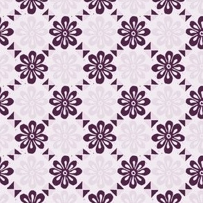 Flower corners stamp version - pink and purple - small scale