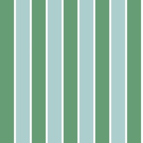1980s Hotel 2 Inch Stripe No. 8 Vintage Colors Green and Mint