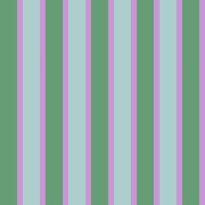 1980s Hotel 1.5 Inch Stripe No. 4 Vintage Colors Green, Mauve and Mint
