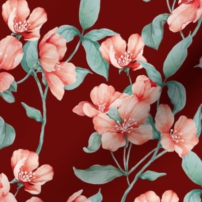 Sakura Peach Blossom - Maroon RS