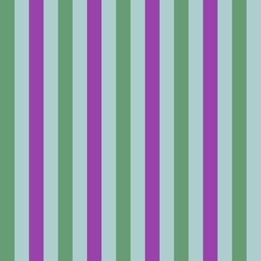 1980s Hotel 1 Inch Stripe No. 12 Vintage Colors Green, Mauve and Mint