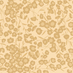 Tan Chamomile, Neutral Floral Print, Neutral Flowers, Brown and tan, brown and gold, floral decor, floral wallpaper, floral fabric, flowers decor, flowers wallpaper, flowers fabric, neutral floral, neutral flowers, hand drawn design, hand drawn floral, fa