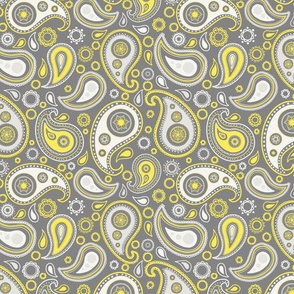 Intricate Yellow paisley pattern