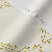 Nostalgic Geometric Oval Vines in Green on Cream - Sweet Lorelai Collection