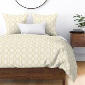 Nostalgic Geometric Oval Vines in Green on Cream - Sweet Lorelai Collection