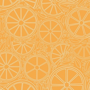 Orange and white citrus pattern