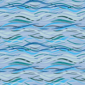 Ocean Waves - Darker Blue - large scale