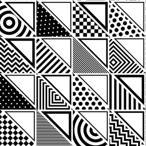 Pattern Clash in Geometric Angles Black and White