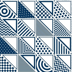 Pattern Clash in Geometric Angles Blue