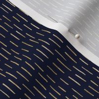 Shibori Vertical Stitches, Gold on Navy