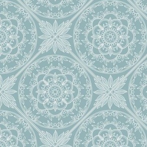 Floral Tile Small - blue white
