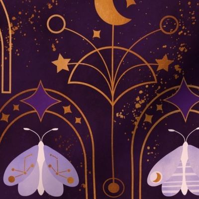 Art Deco Celestial Moon Moth Dreams