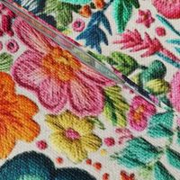 Mexican Rainbow Floral Embroidery - XL Scale