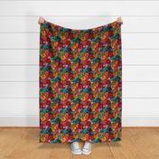 Bright Rainbow Floral Felt Embroidery - Large Scale